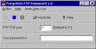 Forgotten FTP Password screenshot